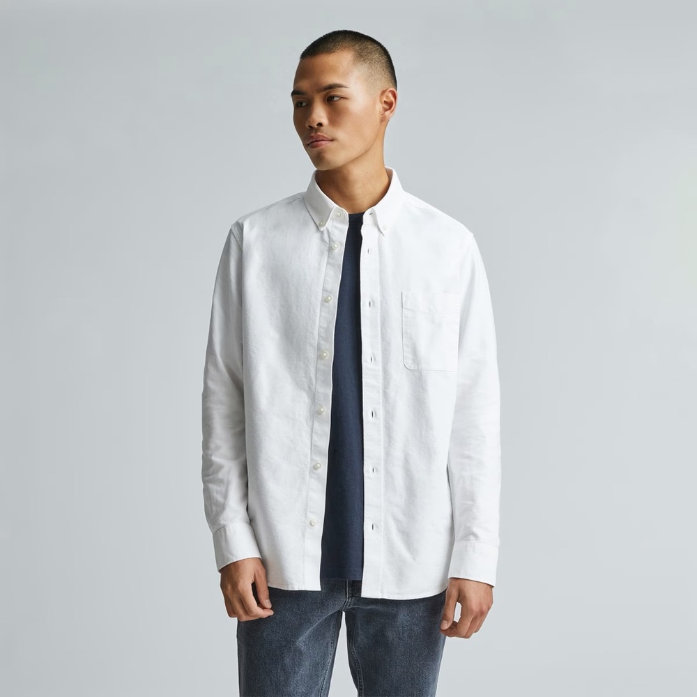 Everlane Essential Buttondown White Cotton M EUC